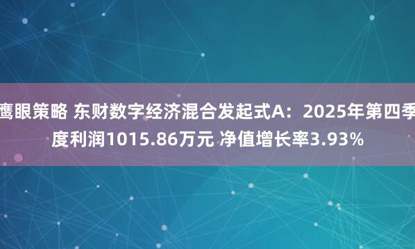 鹰眼策略 东财数字经济混合发起式A：2025年第四季度利润1015.86万元 净值增长率3.93%