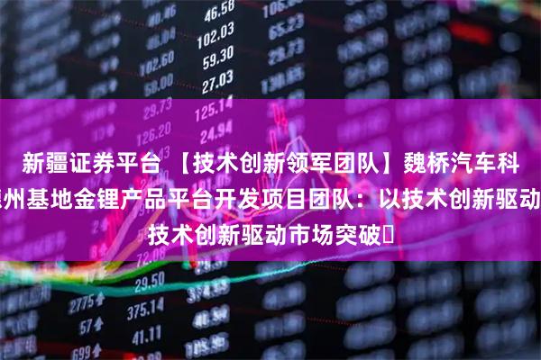 新疆证券平台 【技术创新领军团队】魏桥汽车科技集团—德州基地金锂产品平台开发项目团队：以技术创新驱动市场突破​