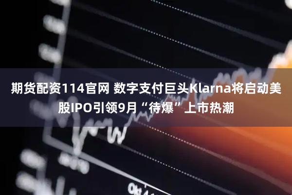 期货配资114官网 数字支付巨头Klarna将启动美股IPO　引领9月“待爆”上市热潮