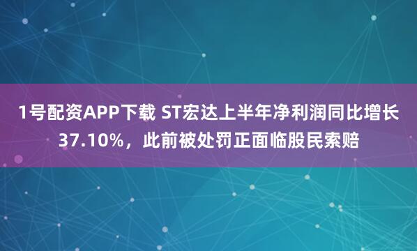 1号配资APP下载 ST宏达上半年净利润同比增长37.10%，此前被处罚正面临股民索赔